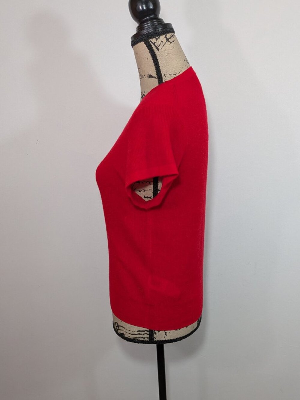 NWT J. CREW 100% Cashmere Short Sleeve Sweater Red Womens size L - Picture 5 of 14
